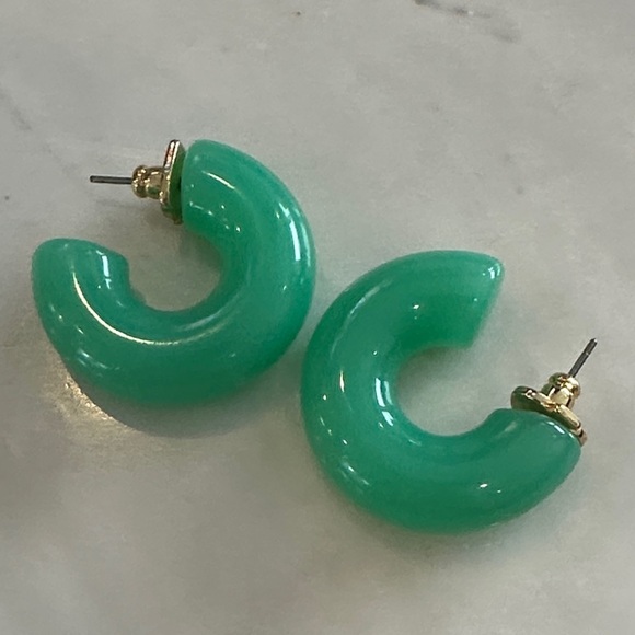 Kate Spade Pool Jelly Green Hoop Earrings - Picture 1 of 2